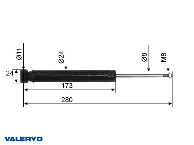 Valeryd 2388011 Auflaufdämpfer für Westfalia WAE 1202, alte Ausf. CC=280 Dämpfer, Auflaufeinrichtung