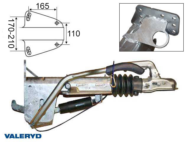 Valeryd 2422002 Auflaufeinrichtung BPW, V, ZAF 1,0-3; OE, 540-1.000kg, Auflaufeinrichtung