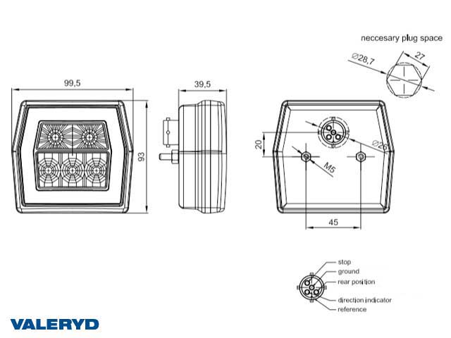 Valeryd 3010226 LED Rücklicht R/L Heckleuchte
