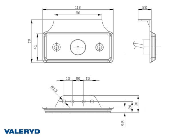 Valeryd 3156080 LED Positionsleuchte Valeryd Positionsleuchte