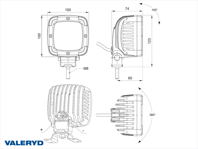 Valeryd 3199100 LED Arbeitsscheinwerfer Arbeitsscheinwerfer