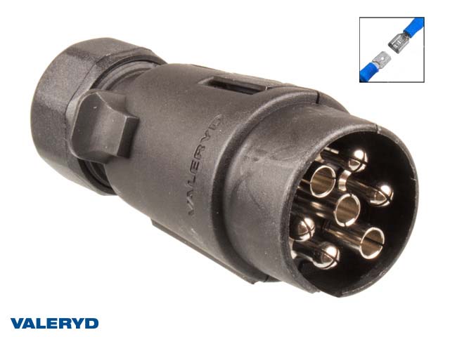 Valeryd 3210009 Stecker 7-polig. mit Kabelschuh-Anschluß Anhängerstecker