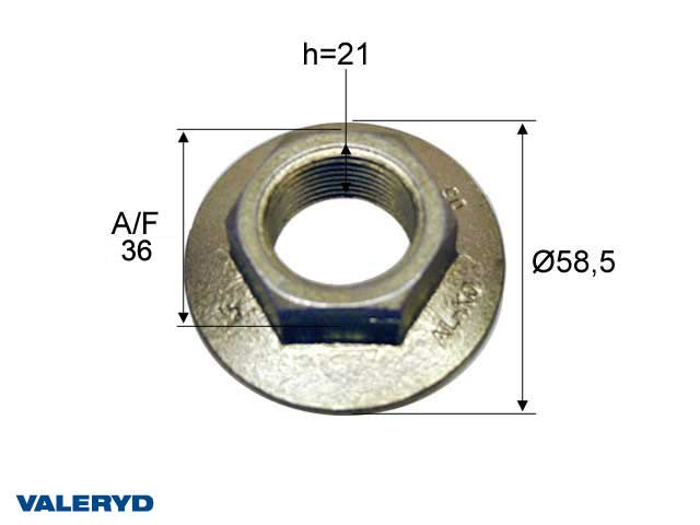 Valeryd 4010095 Flanschmutter M27x2,0; Al-Ko 2361 Mutter, Radlager (Anhänger)
