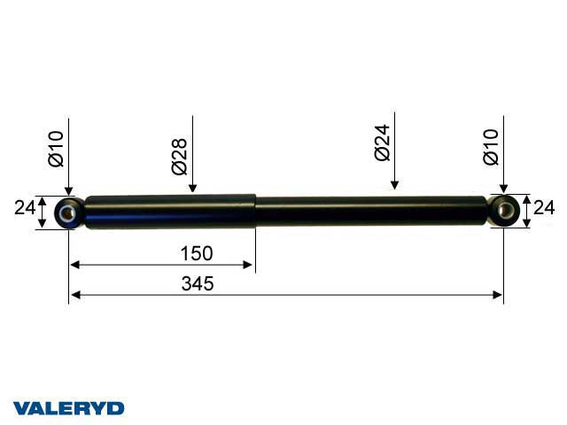Valeryd 4020001 Auflaufdämpfer passend für Al-ko 120SR / SR1 Ausf. B, CC=345 Dämpfer, Auflaufeinrichtung