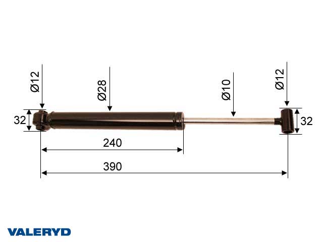 Valeryd 4020004 Auflaufdämpfer passend für BPW A 1510 / AK 2008 CC=390 Dämpfer, Auflaufeinrichtung