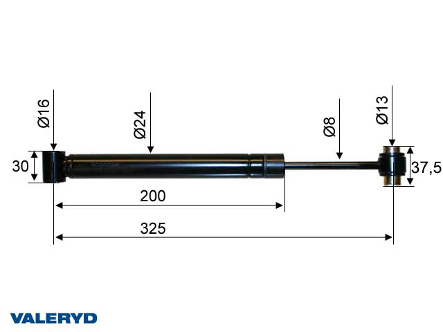 Valeryd 4020005 Auflaufdämpfer passend für Al-Ko 161VB/VB-2, 365482, CC=325 Dämpfer, Auflaufeinrichtung