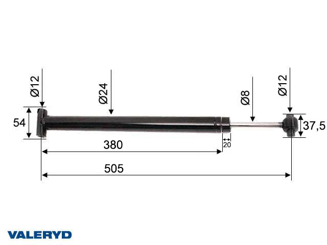 Valeryd 4020006 Auflaufdämpfer passend für Al-Ko 161S/R; ab Bj. 1993; CC=505 Dämpfer, Auflaufeinrichtung