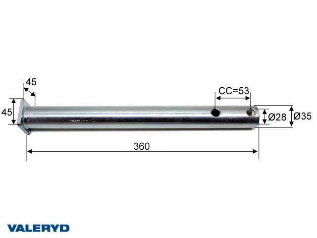 Valeryd 4020089 Zugstange Al-Ko 60S/2, 90S/3; 625626, Ø 35mm Zugstange, Auflaufeinrichtung