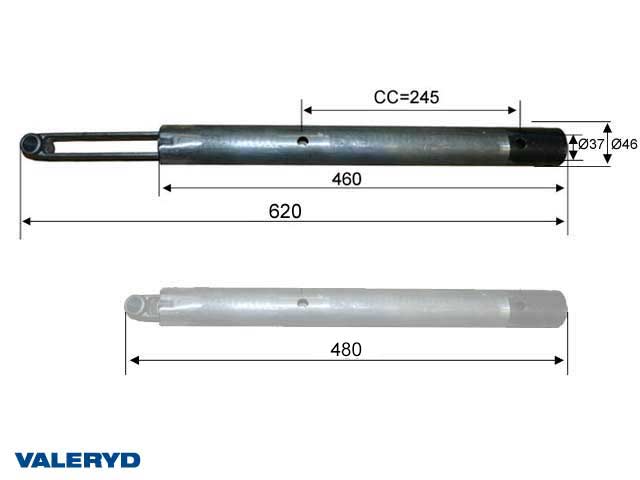 Valeryd 4020090 Zugstange Peitz PAV/SR 0,7/0,85/1.3 MX, ZAF 1,6-1, Ø 46mm Zugstange, Auflaufeinrichtung