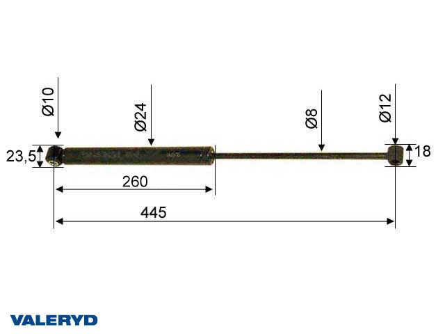 Valeryd 4020100 Auflaufdämpfer passend für Al-Ko 90S/1/2/3 101/102VB CC=445 Dämpfer, Auflaufeinrichtung