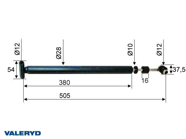 Valeryd 4020109 Auflaufdämpfer passend für Al-Ko 251S/R, ab Bj. 93; CC=505 Dämpfer, Auflaufeinrichtung