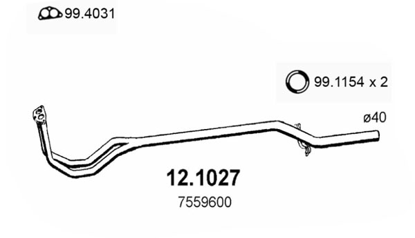 ASSO 12.1027 Tubo gas scarico