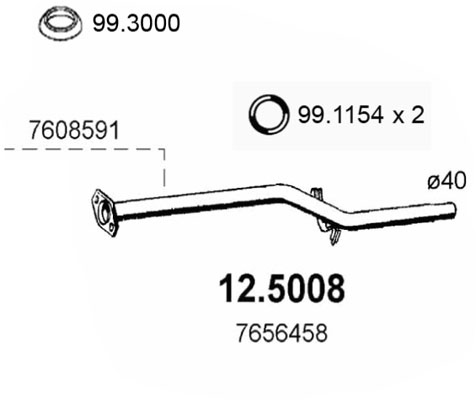 ASSO 12.5008 Tubo gas scarico