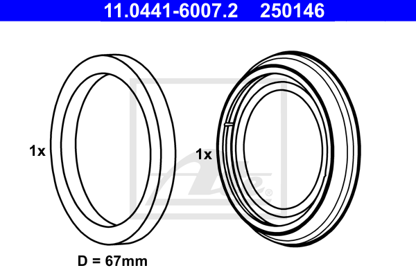 ATE 11.0441-6007.2 Kit guarnizioni, Pinza freno a disco