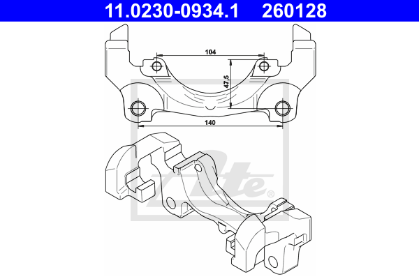 ATE 11.0230-0934.1 Supporto, Pinza freno-Supporto, Pinza freno-Ricambi Euro