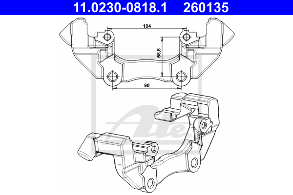 ATE 11.0230-0818.1 Supporto, Pinza freno-Supporto, Pinza freno-Ricambi Euro