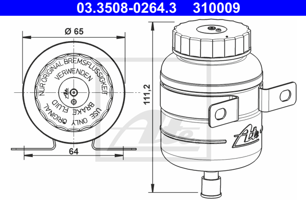 ATE 03.3508-0264.3 Serbatoio compensazione, Liquido freni-Serbatoio compensazione, Liquido freni-Ricambi Euro