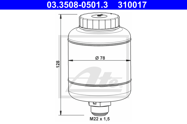 ATE 03.3508-0501.3 Serbatoio compensazione, Liquido freni