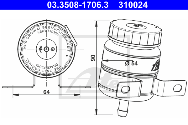 ATE 03.3508-1706.3 Serbatoio compensazione, Liquido freni