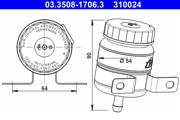 ATE 03.3508-1706.3 Ausgleichsbehälter, Bremsflüssigkeit