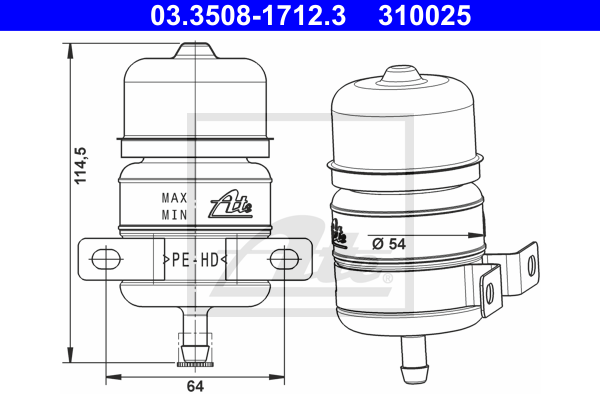 ATE 03.3508-1712.3 Serbatoio compensazione, Liquido freni