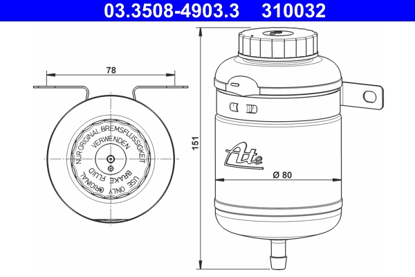 ATE 03.3508-4903.3 Ausgleichsbehälter, Bremsflüssigkeit