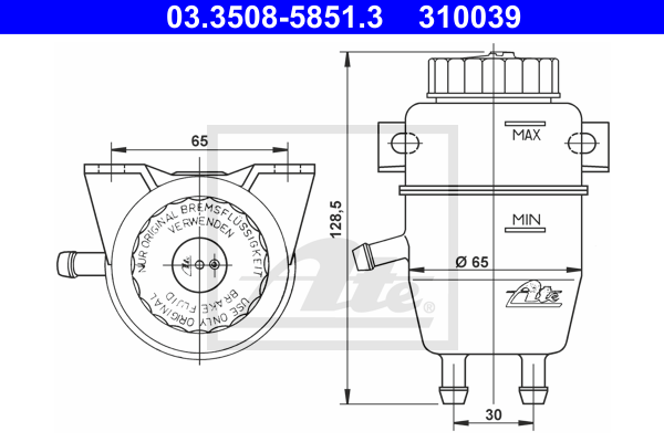 ATE 03.3508-5851.3 Serbatoio compensazione, Liquido freni