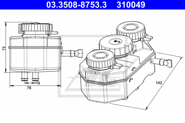 ATE 03.3508-8753.3 Serbatoio compensazione, Liquido freni