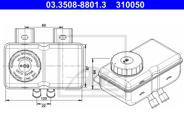 ATE 03.3508-8801.3 Serbatoio compensazione, Liquido freni