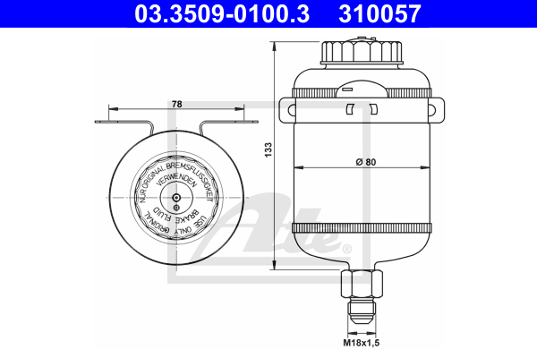 ATE 03.3509-0100.3 Serbatoio compensazione, Liquido freni