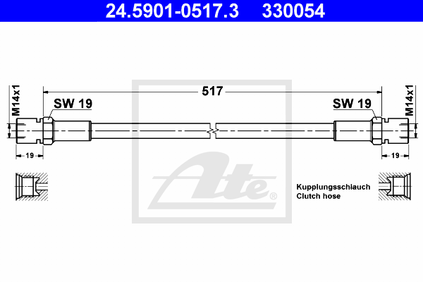 ATE 24.5901-0517.3 Flessibile frizione-Flessibile frizione-Ricambi Euro