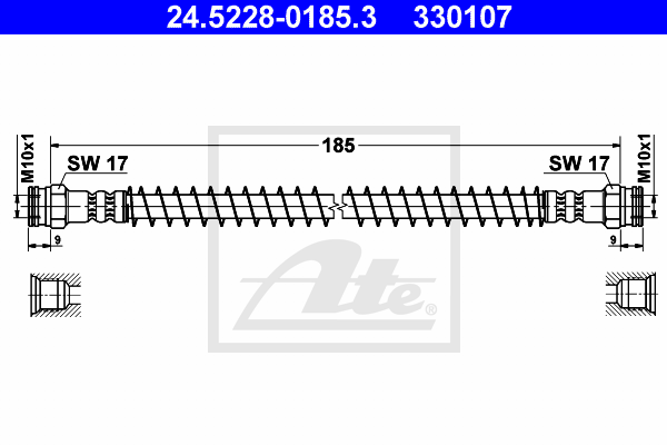 ATE 24.5228-0185.3 Flessibile del freno-Flessibile del freno-Ricambi Euro