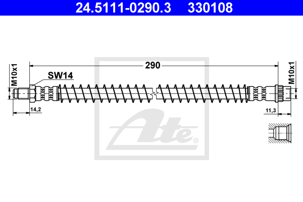 ATE 24.5111-0290.3 Flessibile del freno