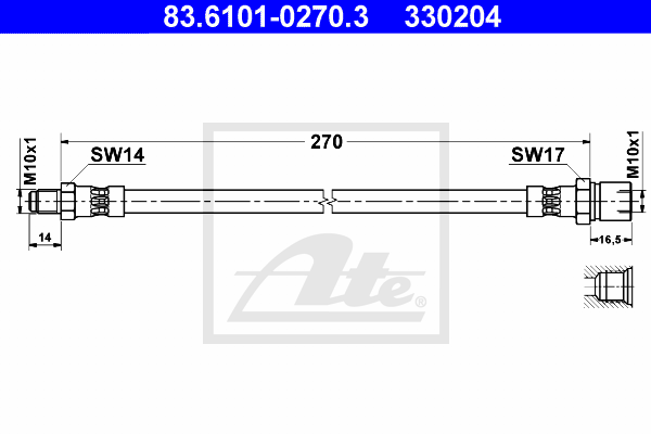 ATE 83.6101-0270.3 Flessibile del freno-Flessibile del freno-Ricambi Euro