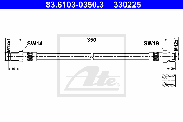 ATE 83.6103-0350.3 Flessibile del freno-Flessibile del freno-Ricambi Euro