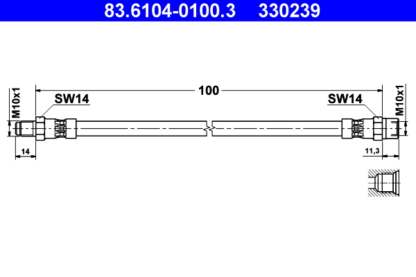 ATE 83.6104-0100.3 Bremsschlauch