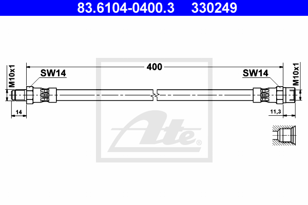 ATE 83.6104-0400.3 Flessibile del freno-Flessibile del freno-Ricambi Euro