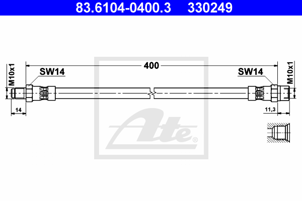 ATE 83.6104-0400.3 Flessibile del freno