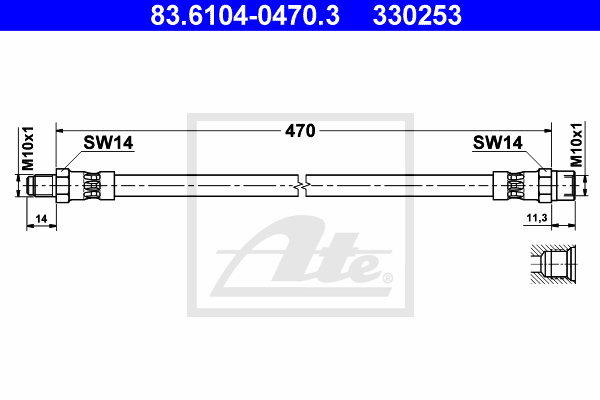 ATE 83.6104-0470.3 Flessibile frizione-Flessibile frizione-Ricambi Euro