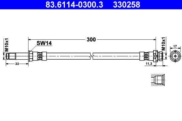 ATE 83.6114-0300.3 Bremsschlauch
