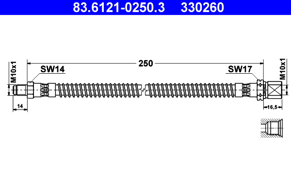 ATE 83.6121-0250.3 Bremsschlauch