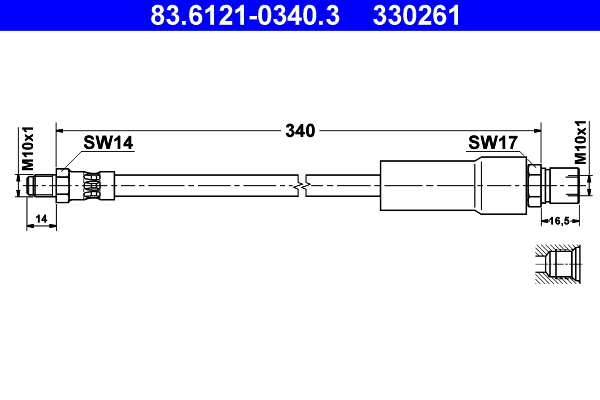 ATE 83.6121-0340.3 Bremsschlauch
