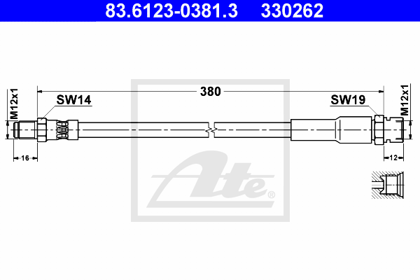 ATE 83.6123-0381.3 Flessibile del freno