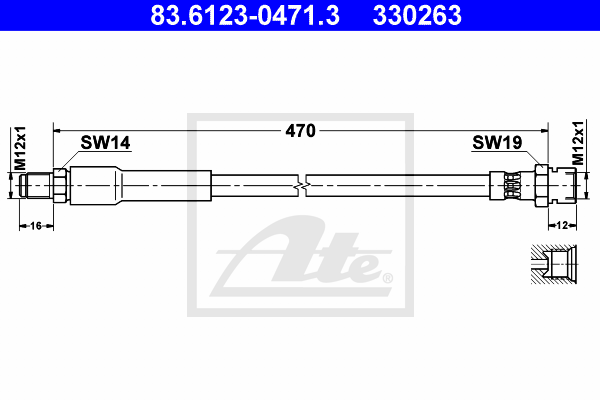 ATE 83.6123-0471.3 Flessibile del freno-Flessibile del freno-Ricambi Euro