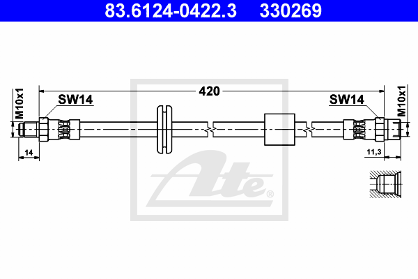 ATE 83.6124-0422.3 Flessibile del freno