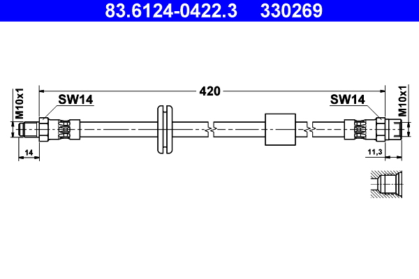 ATE 83.6124-0422.3 Bremsschlauch