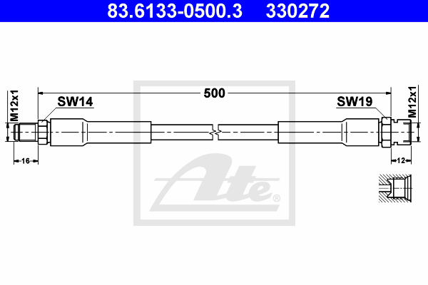 ATE 83.6133-0500.3 Flessibile del freno