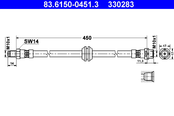 ATE 83.6150-0451.3 Bremsschlauch