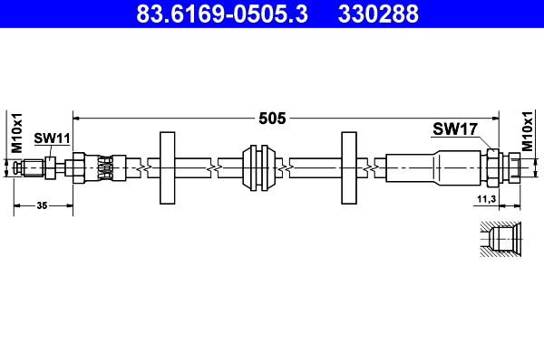ATE 83.6169-0505.3 Bremsschlauch