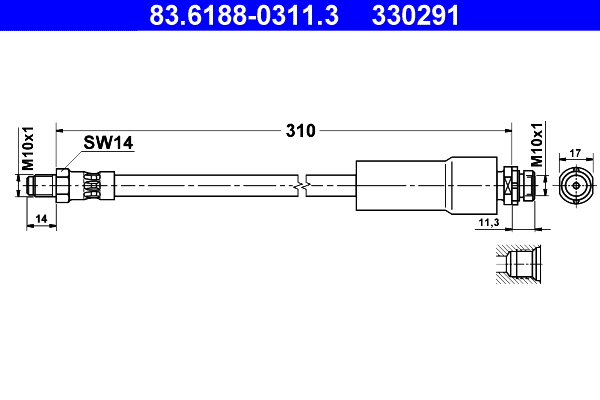 ATE 83.6188-0311.3 Bremsschlauch